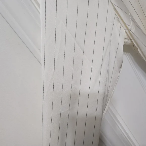 Lane Bryant Cream Striped Button-Up Dress - Picture 3 of 7